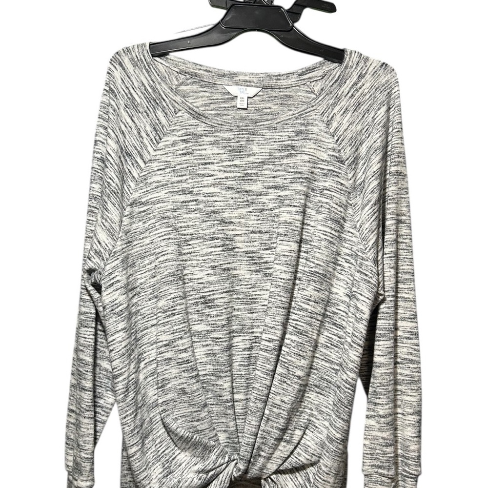 Time and Tru Marled Knit Side-Twist Sweater